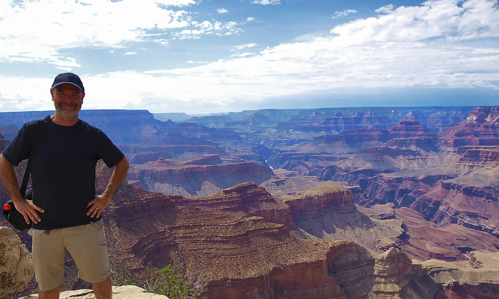 Joan i panoràmica del Grand Canyon des de Moran Point